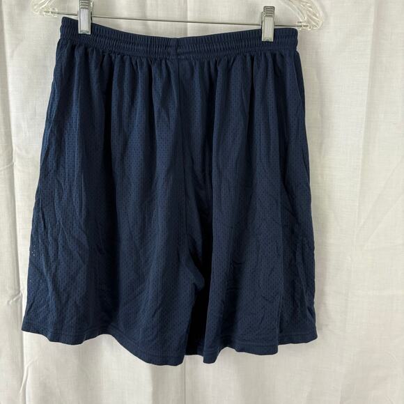 Nike Team Vintage Nylon Shorts Blue White Embroidered Swoosh Logo Large - Picture 4 of 5